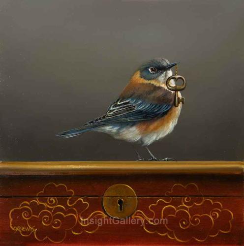 The Very Small Key - Western Female Bluebird by Jhenna Quinn Lewis